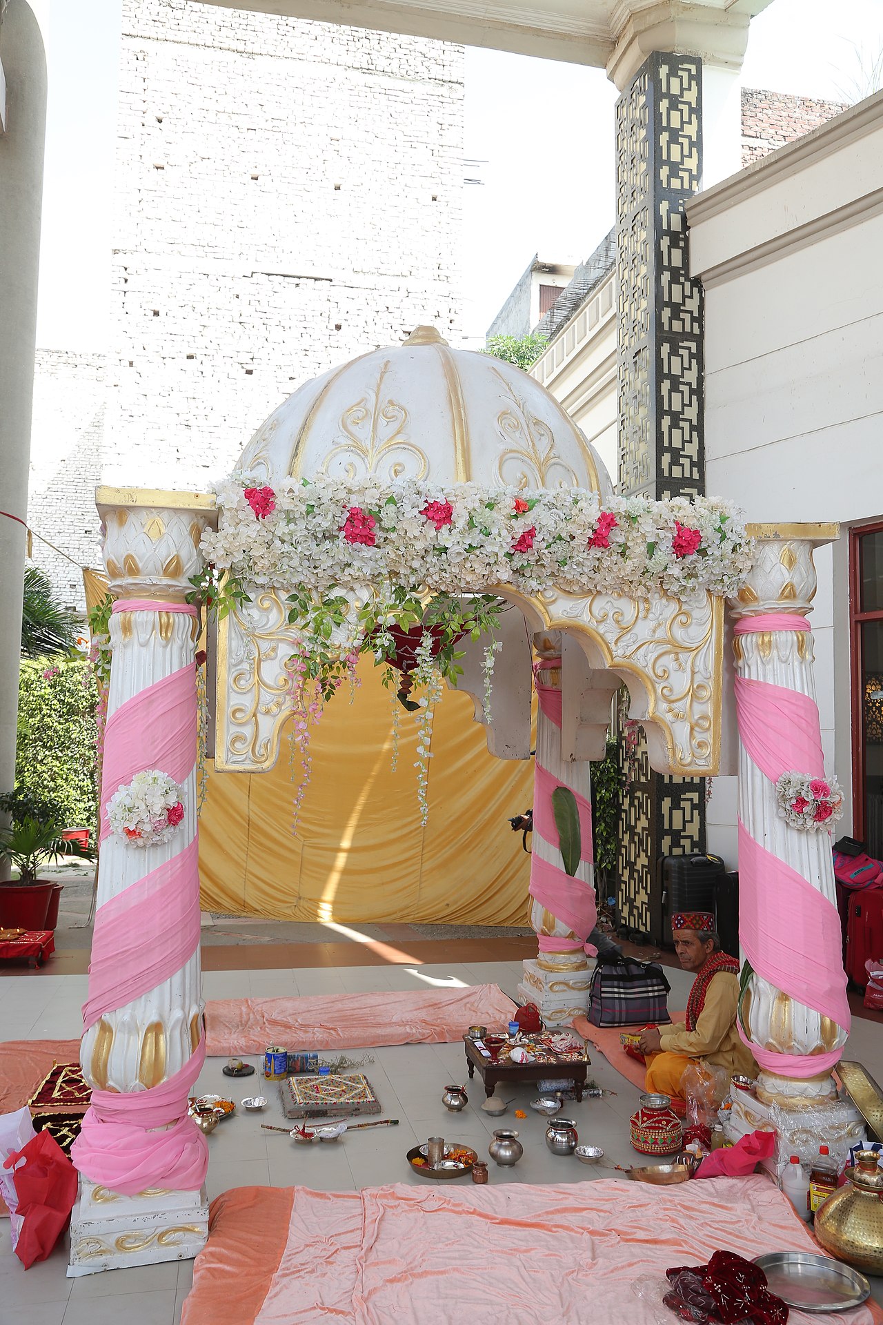 Traditional Indian wedding mandap ceremony